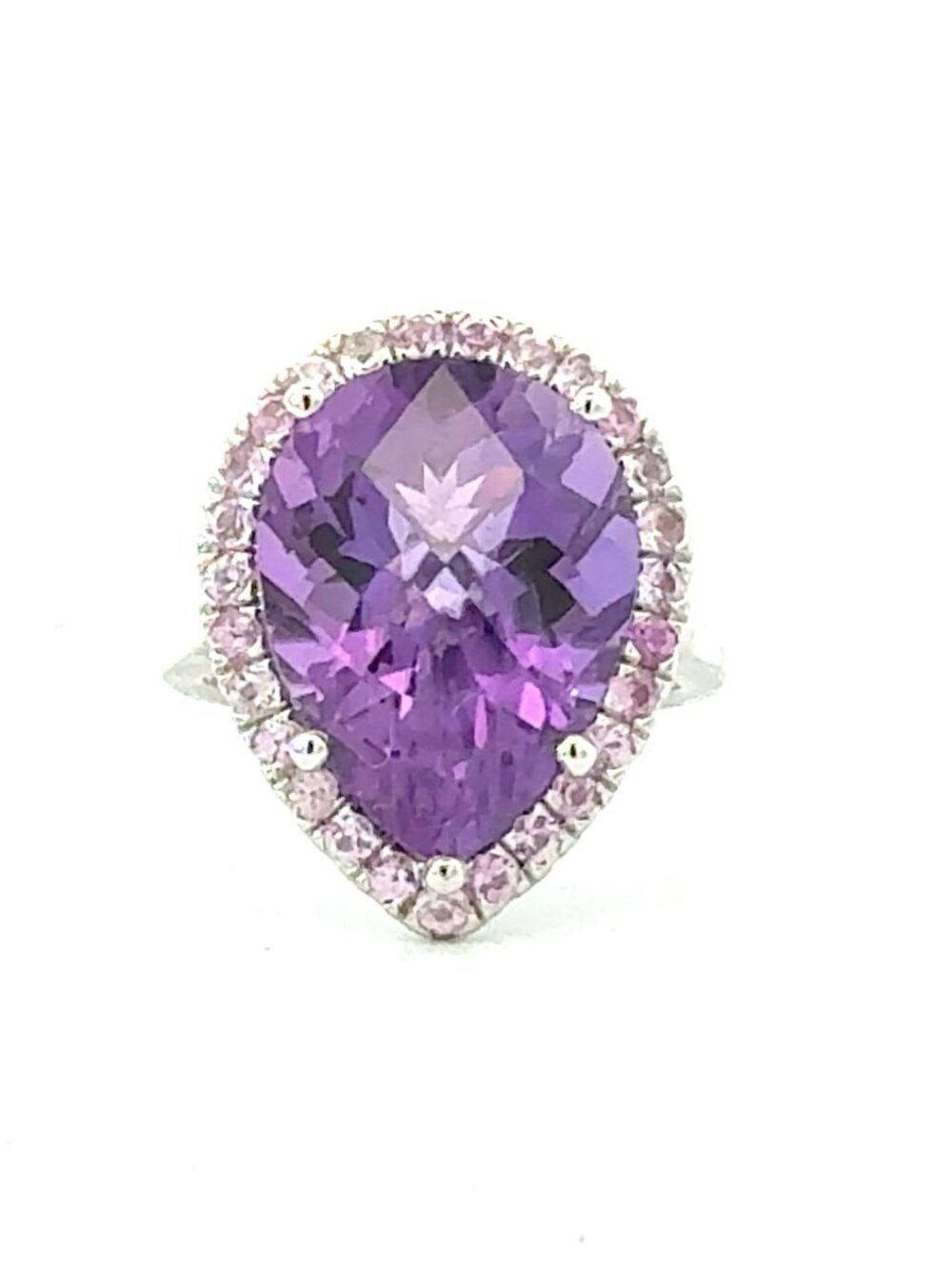 Natural Amethyst Sapphire Ring Size 6.5 14k Gold 10.07 TCW Certified 601177